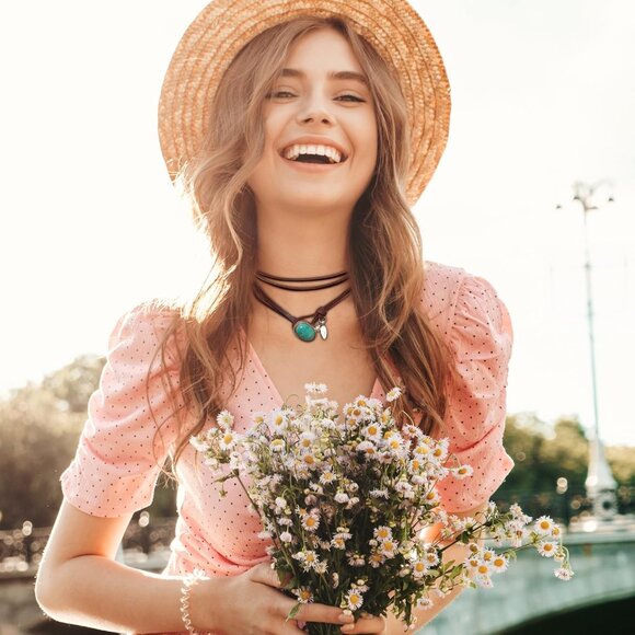 Women's A:stone Layered Boho Necklaces Cowgirl Jewellery Accessories Outfits - Picture 9 of 9